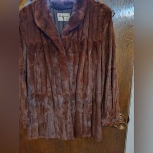 Vintage Mink Fur Coat Reddish Brown